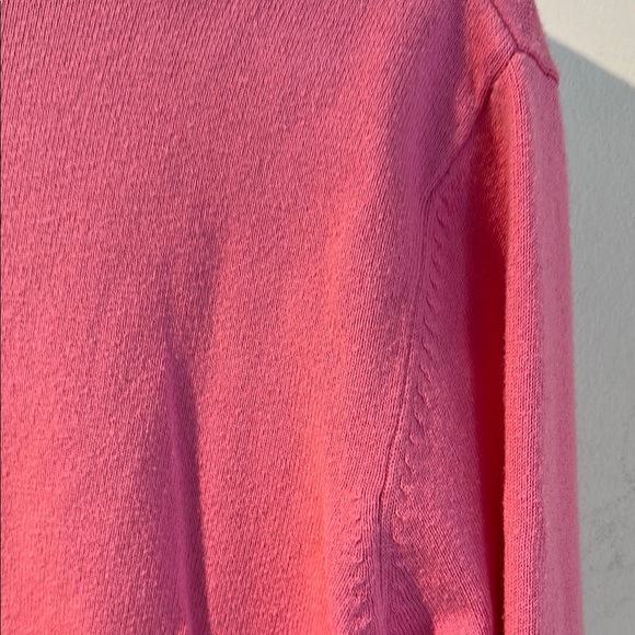 Vintage Lilly Pulitzer Pink V-Neck Sweater with Green Trim - Picture 6 of 7